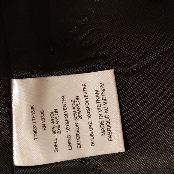 Women's Size 0 Trina Turk Fine Lambswool Blend Double Breasted Pea Coat Black - Picture 11 of 15